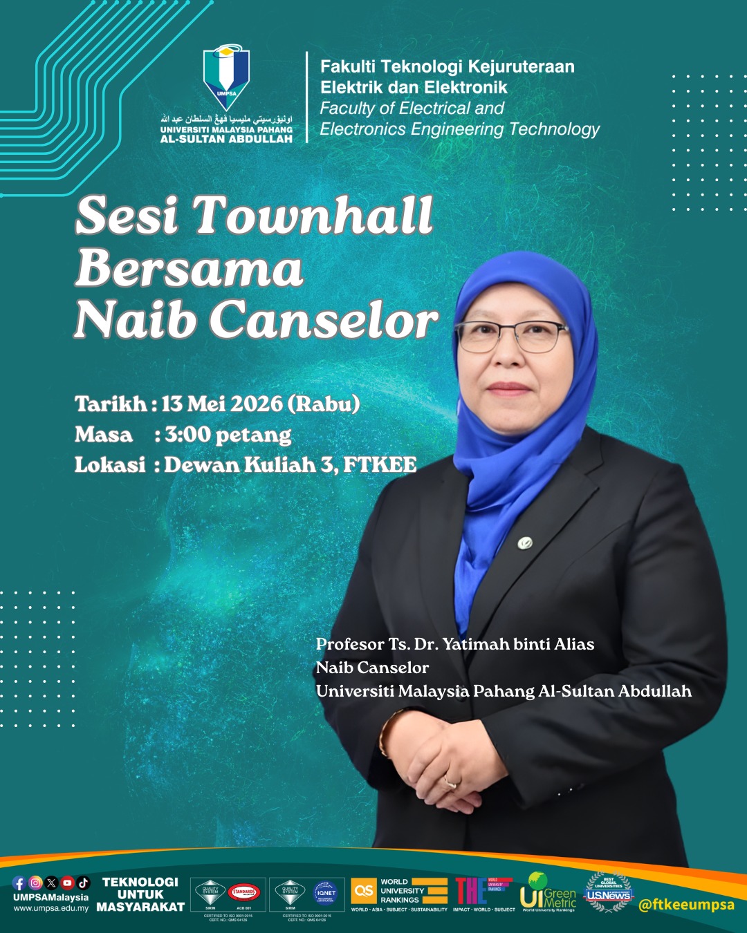 Sesi Townhall Bersama Naib Canselor UMPSA